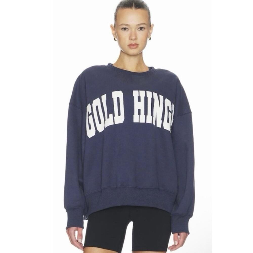 Gold Hinge Size L Arch Sweatshirt Dark Denim Spellout Boxy FLAW